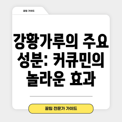 강황가루의 주요 성분: 커큐민의 놀라운 효과