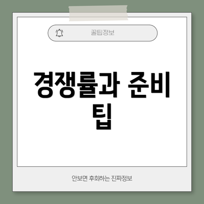 경쟁률과 준비 팁