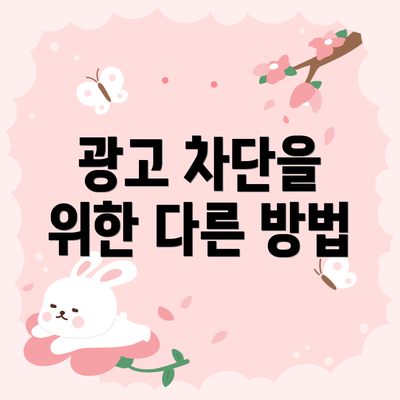 광고 차단을 위한 다른 방법