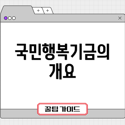 국민행복기금의 개요