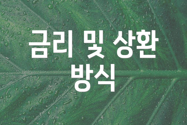 금리 및 상환 방식
