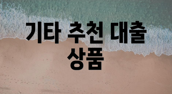 기타 추천 대출 상품