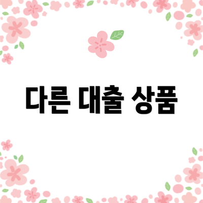 다른 대출 상품