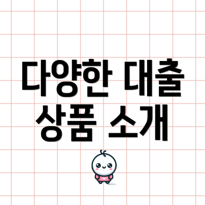 다양한 대출 상품 소개