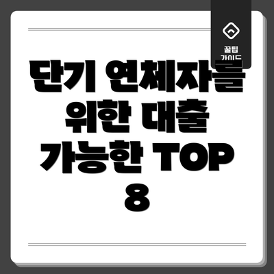 단기 연체자를 위한 대출 가능한 TOP 8