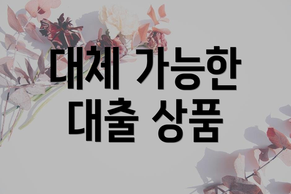 대체 가능한 대출 상품