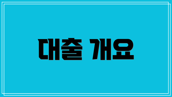 대출 개요