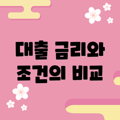 대출 금리와 조건의 비교