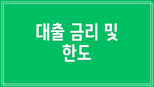 대출 금리 및 한도