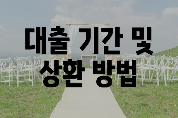 대출 기간 및 상환 방법