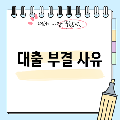 대출 부결 사유