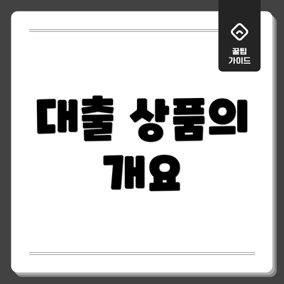 대출 상품의 개요