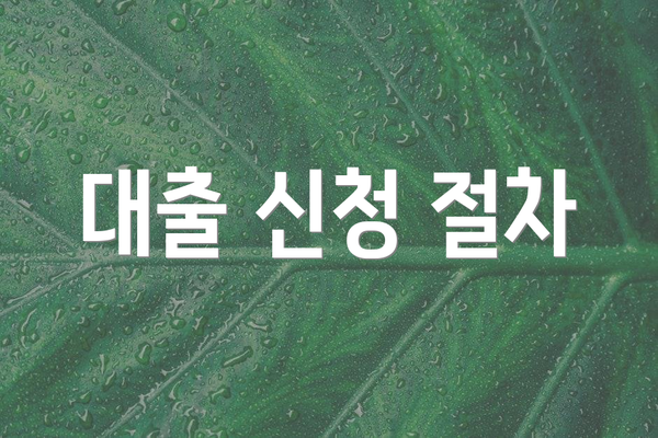 대출 신청 절차