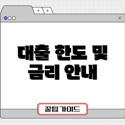 대출 한도 및 금리 안내