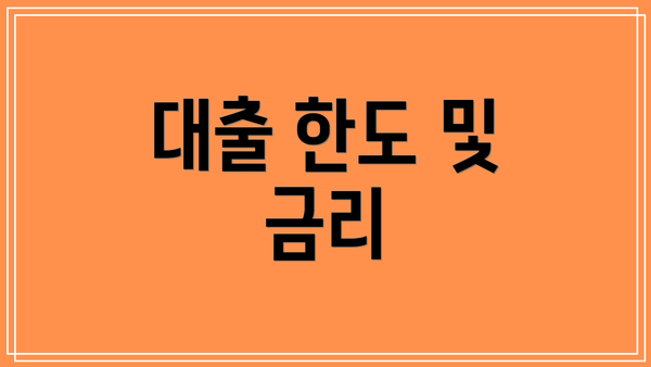 대출 한도 및 금리