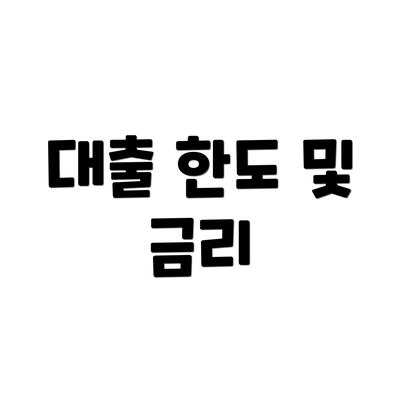 대출 한도 및 금리