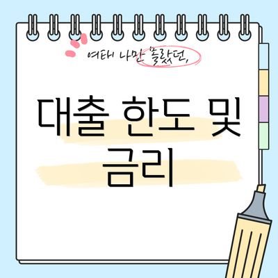대출 한도 및 금리