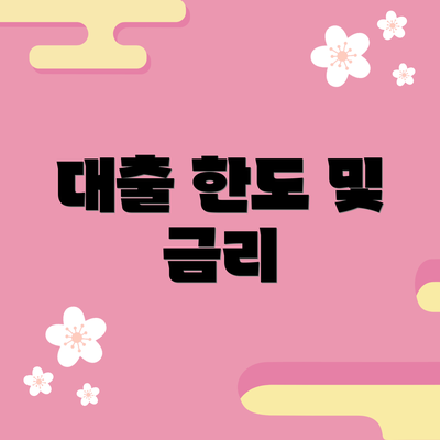 대출 한도 및 금리