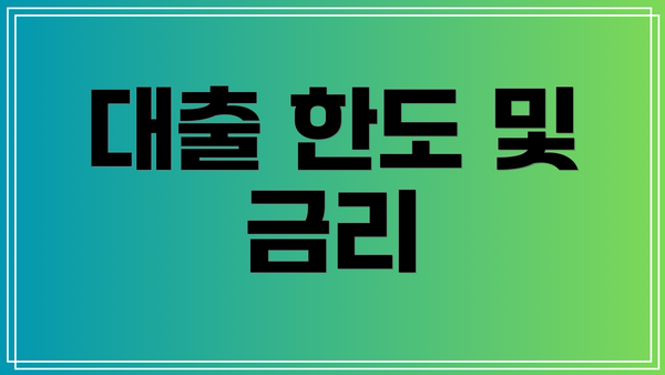 대출 한도 및 금리