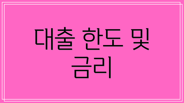 대출 한도 및 금리