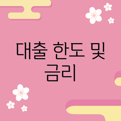 대출 한도 및 금리