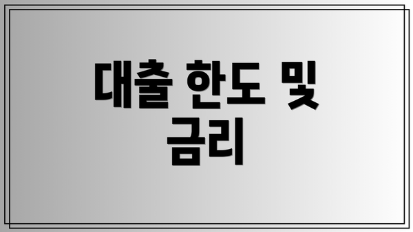 대출 한도 및 금리