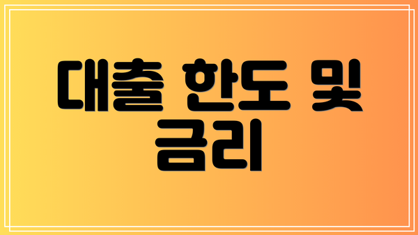 대출 한도 및 금리