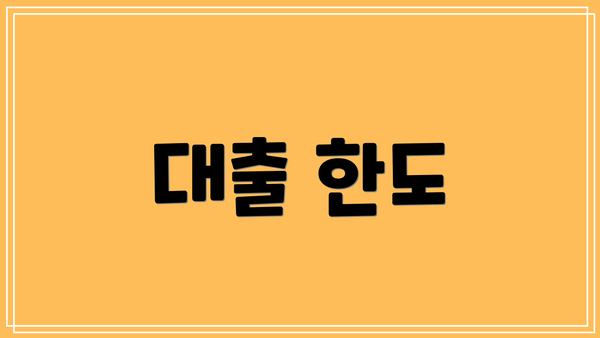 대출 한도