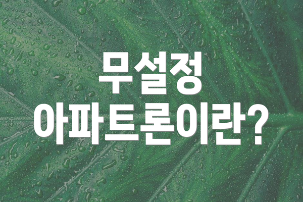 무설정 아파트론이란?