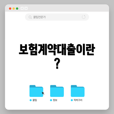 보험계약대출이란?
