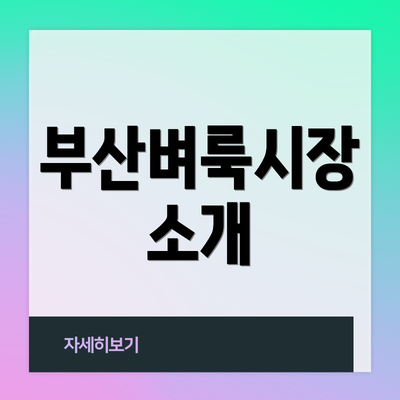 부산벼룩시장 소개