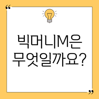 빅머니M은 무엇일까요?
