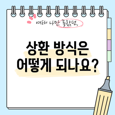 상환 방식은 어떻게 되나요?