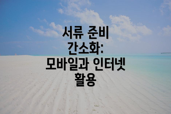 서류 준비 간소화: 모바일과 인터넷 활용
