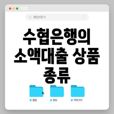 수협은행의 소액대출 상품 종류