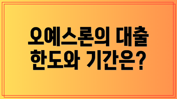 오예스론의 대출 한도와 기간은?