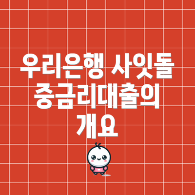 우리은행 사잇돌 중금리대출의 개요