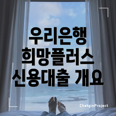 우리은행 희망플러스 신용대출 개요