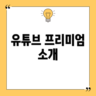 유튜브 프리미엄 소개
