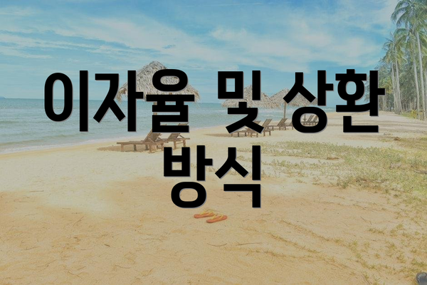 이자율 및 상환 방식