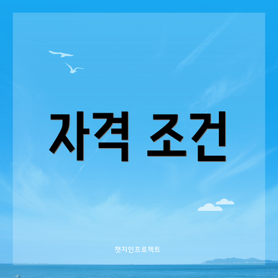 자격 조건