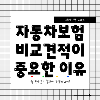 자동차보험 비교견적이 중요한 이유