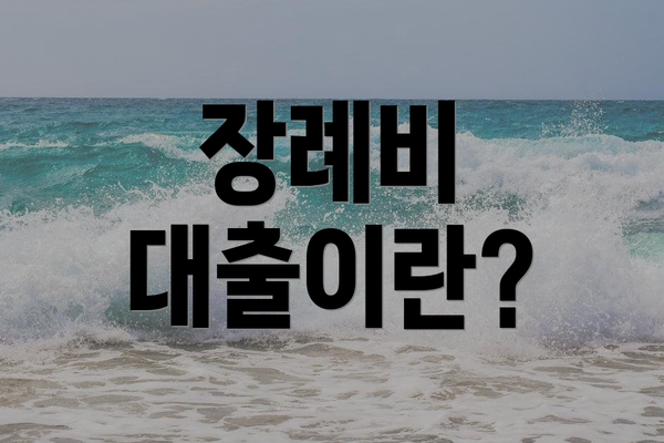 장례비 대출이란?
