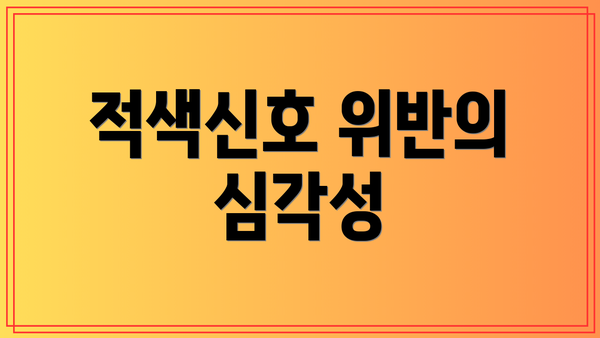 적색신호 위반의 심각성