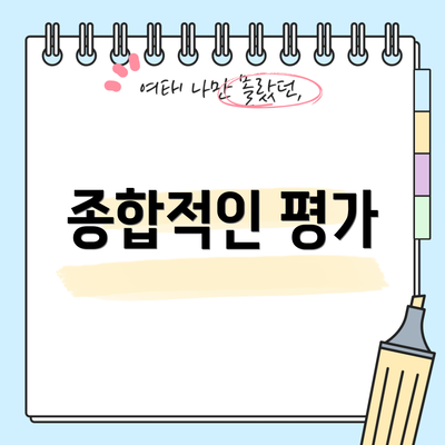 종합적인 평가