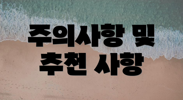 주의사항 및 추천 사항