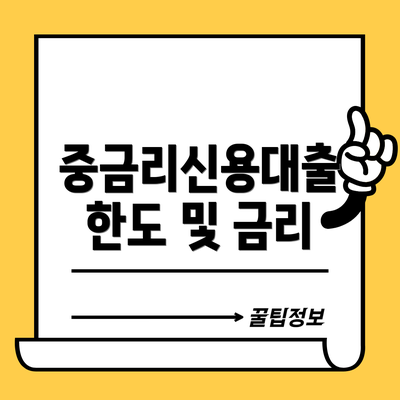 중금리신용대출 한도 및 금리