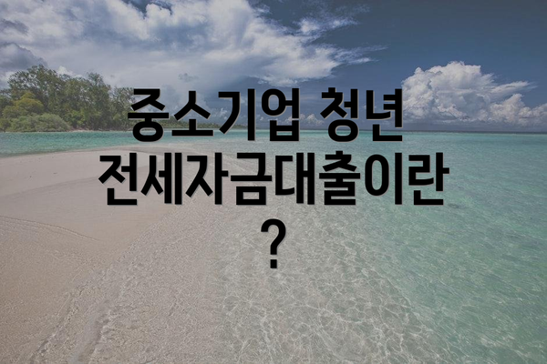 중소기업 청년 전세자금대출이란?