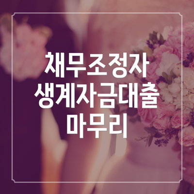 채무조정자 생계자금대출 마무리