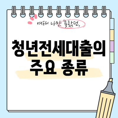 청년전세대출의 주요 종류